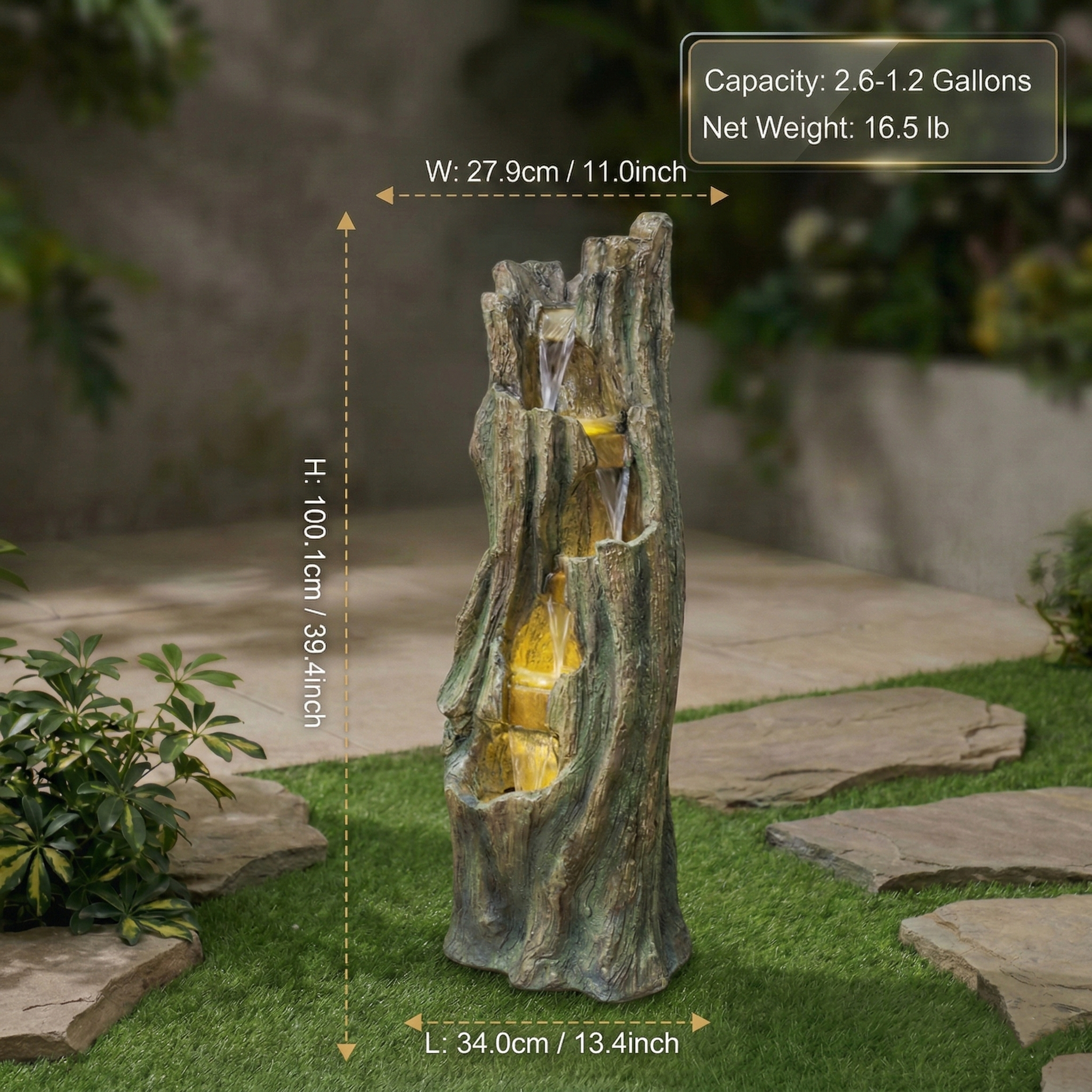 Waterfall Fountain for Outdoor Gardens and Patios