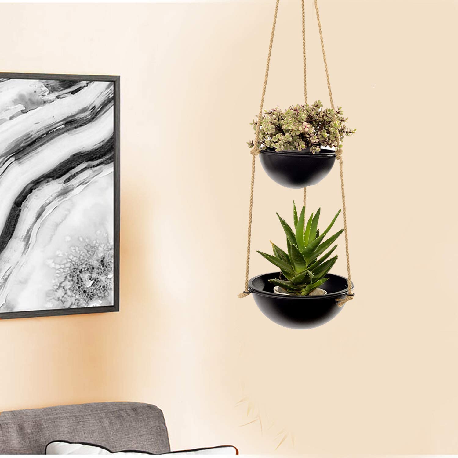 Hanging Planter with 2 Pots
