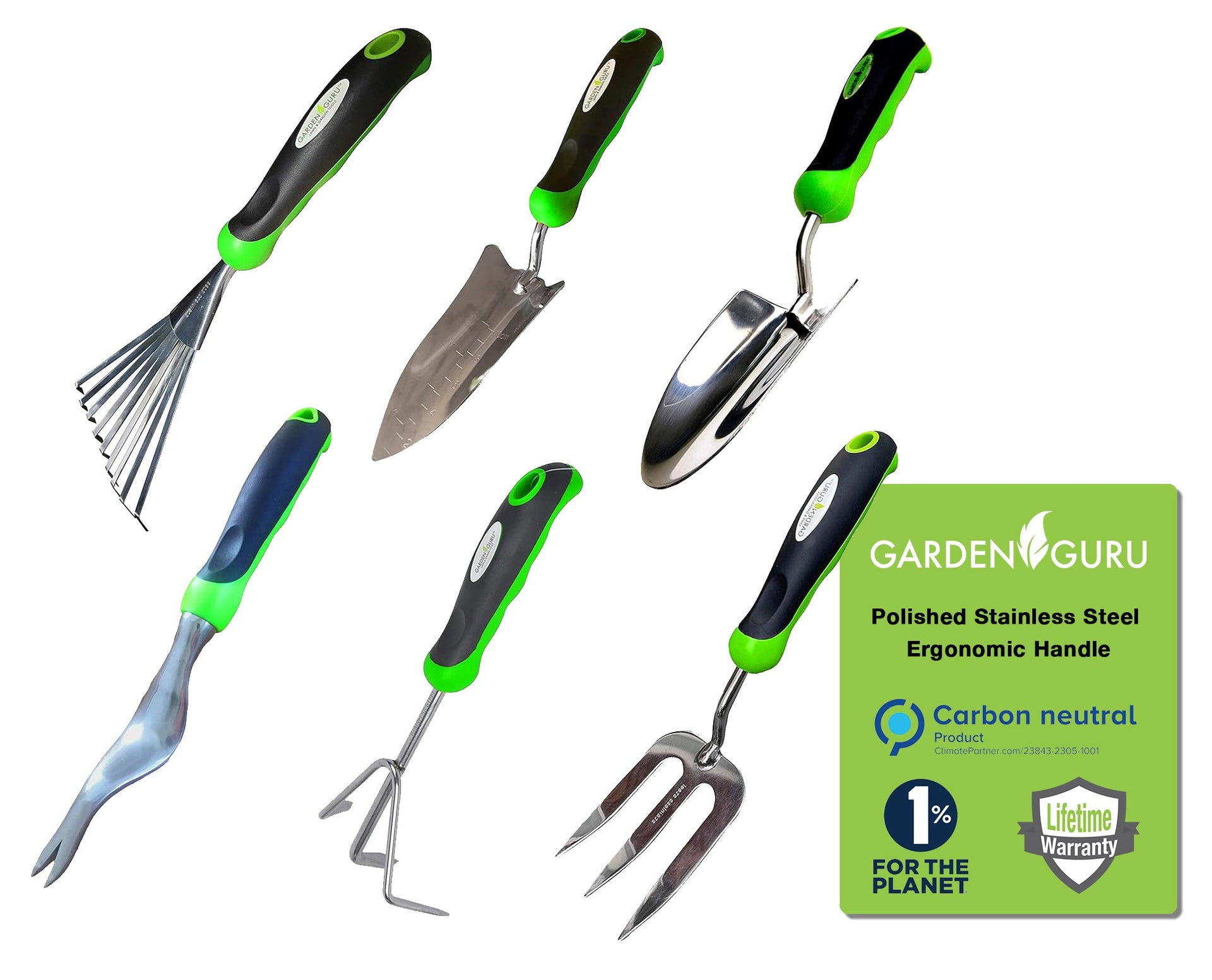 Stainless Steel 6 Piece Gardening Tool Set with Hand Tools
