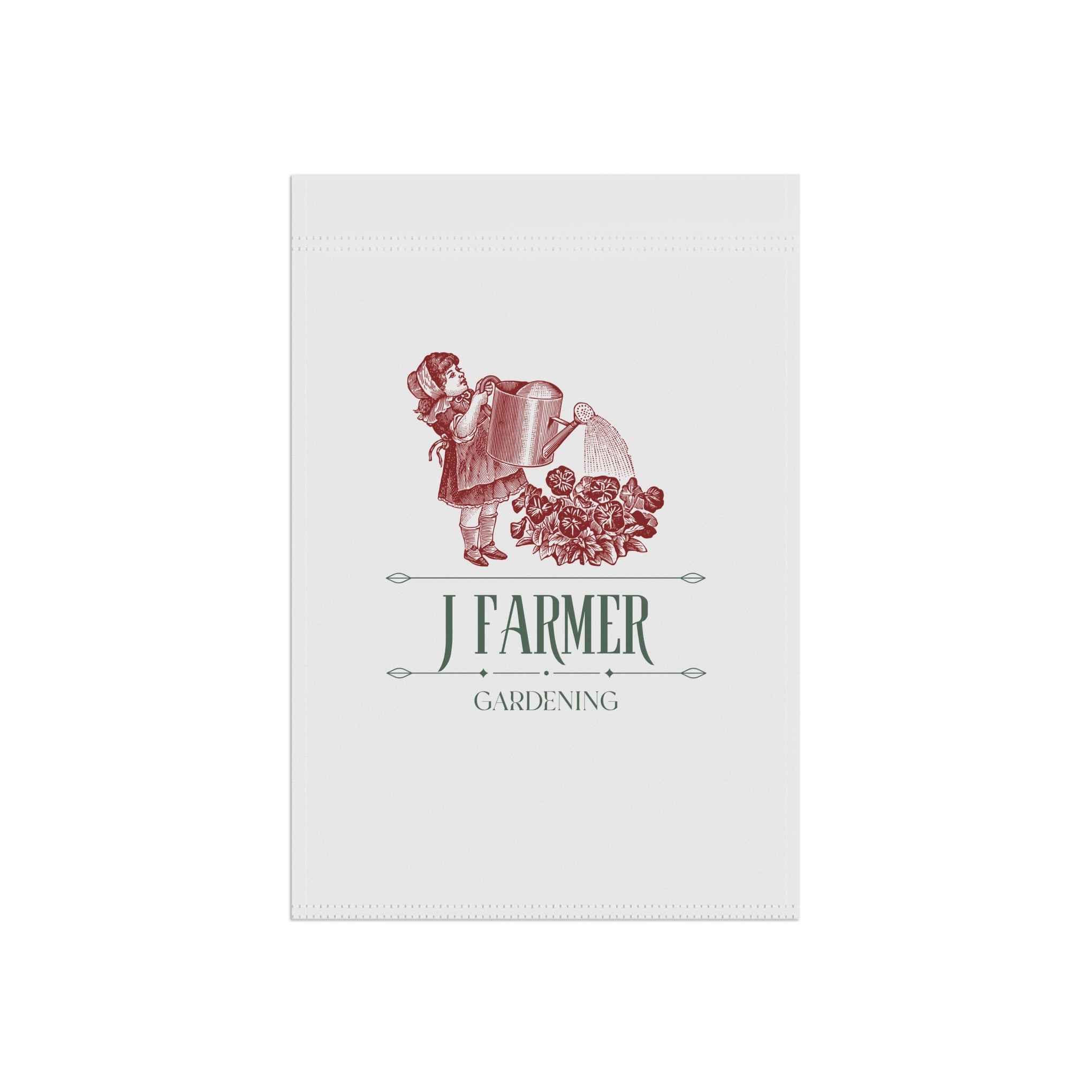 Personalized Garden Flag – Vintage Watering Can ‘J Farmer’ Gardening Yard Banner