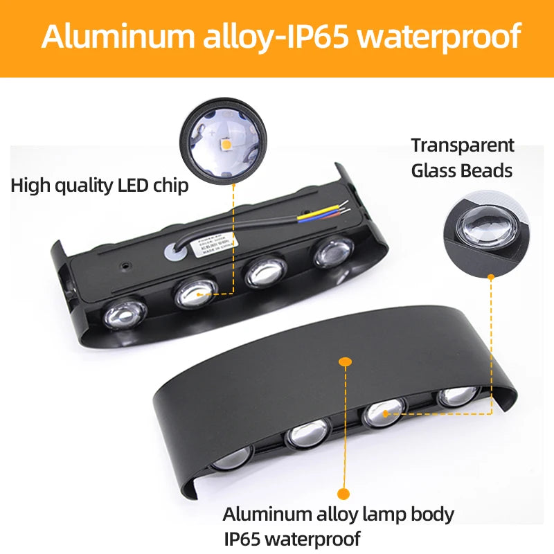 Aluminum LED Wall Lamp IP65 Waterproof