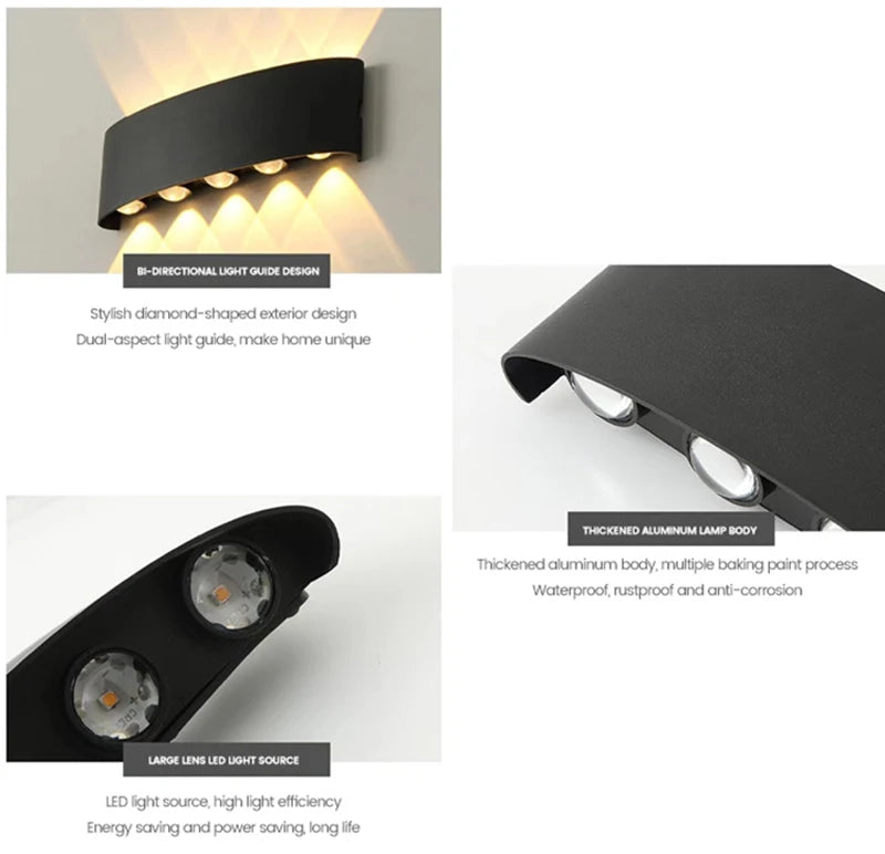 Aluminum LED Wall Lamp IP65 Waterproof