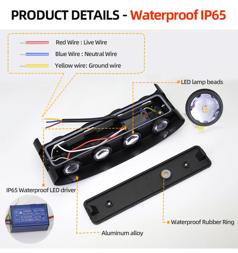 Aluminum LED Wall Lamp IP65 Waterproof