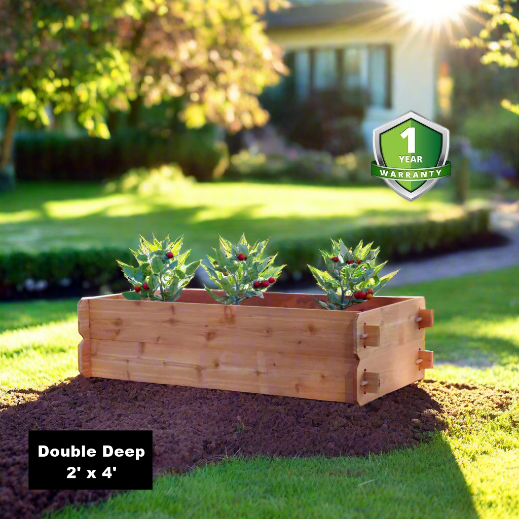 Gardens Raised Garden Bed Kit Double Deep (Two 2x4) Select Cedar