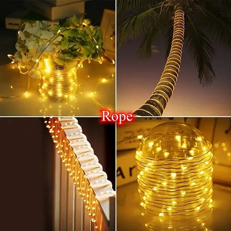 LED Solar Strip Rope Fairy Lights