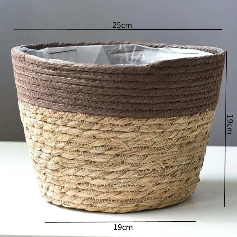 Straw Woven Plant Pot Basket