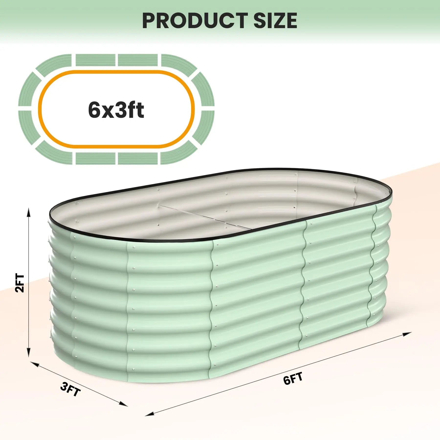 2-Pack Oval Galvanized Steel Raised Garden Beds