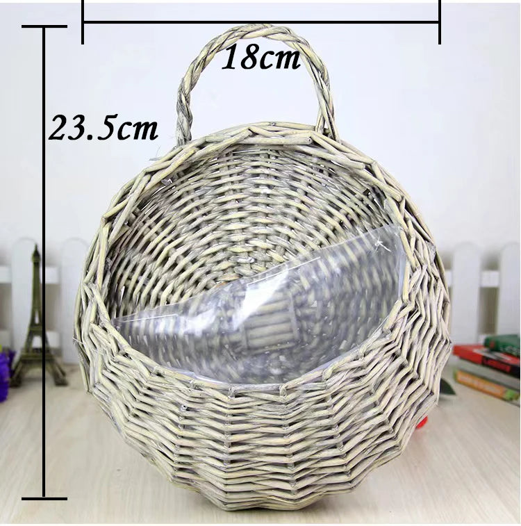 Handmade Wicker Rattan Wall Planter