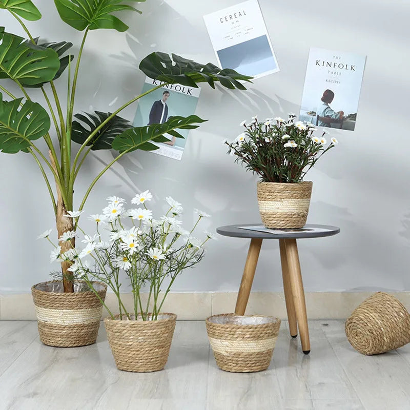 Straw Woven Plant Pot Basket