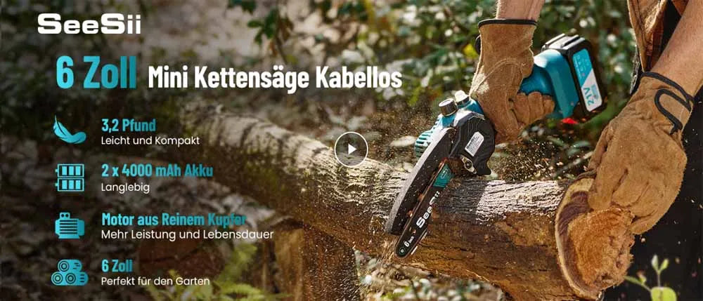 SEESII 6''Cordless Mini Chainsaw
