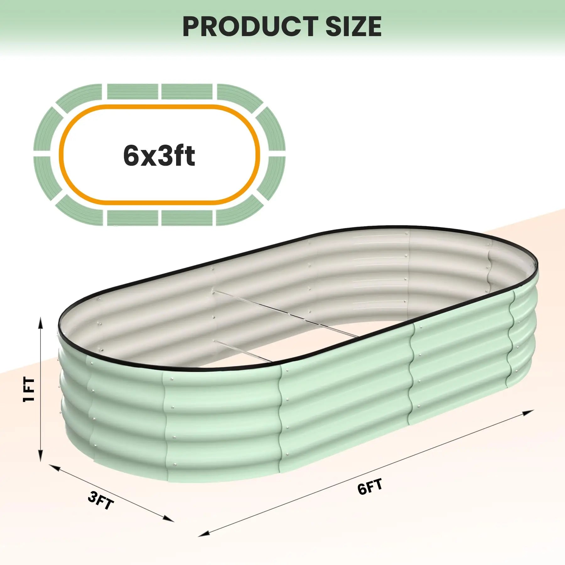 2-Pack Oval Galvanized Steel Raised Garden Beds