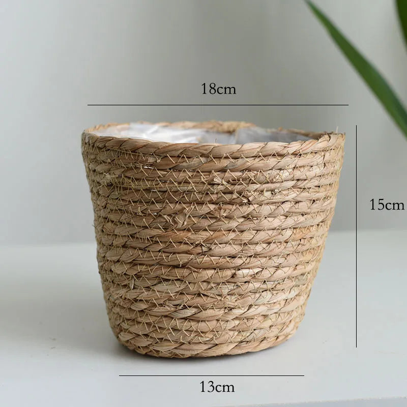 Straw Woven Plant Pot Basket