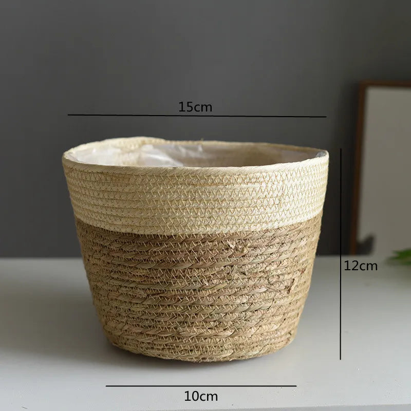 Straw Woven Plant Pot Basket