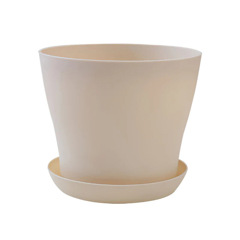Plastic Flower Pots with Trays