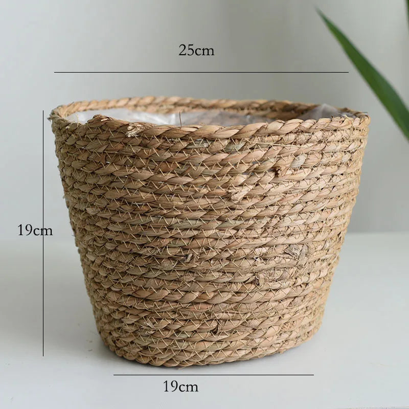 Straw Woven Plant Pot Basket