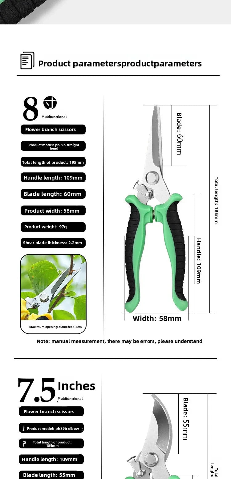 190mm Stainless Steel Pruning Shears