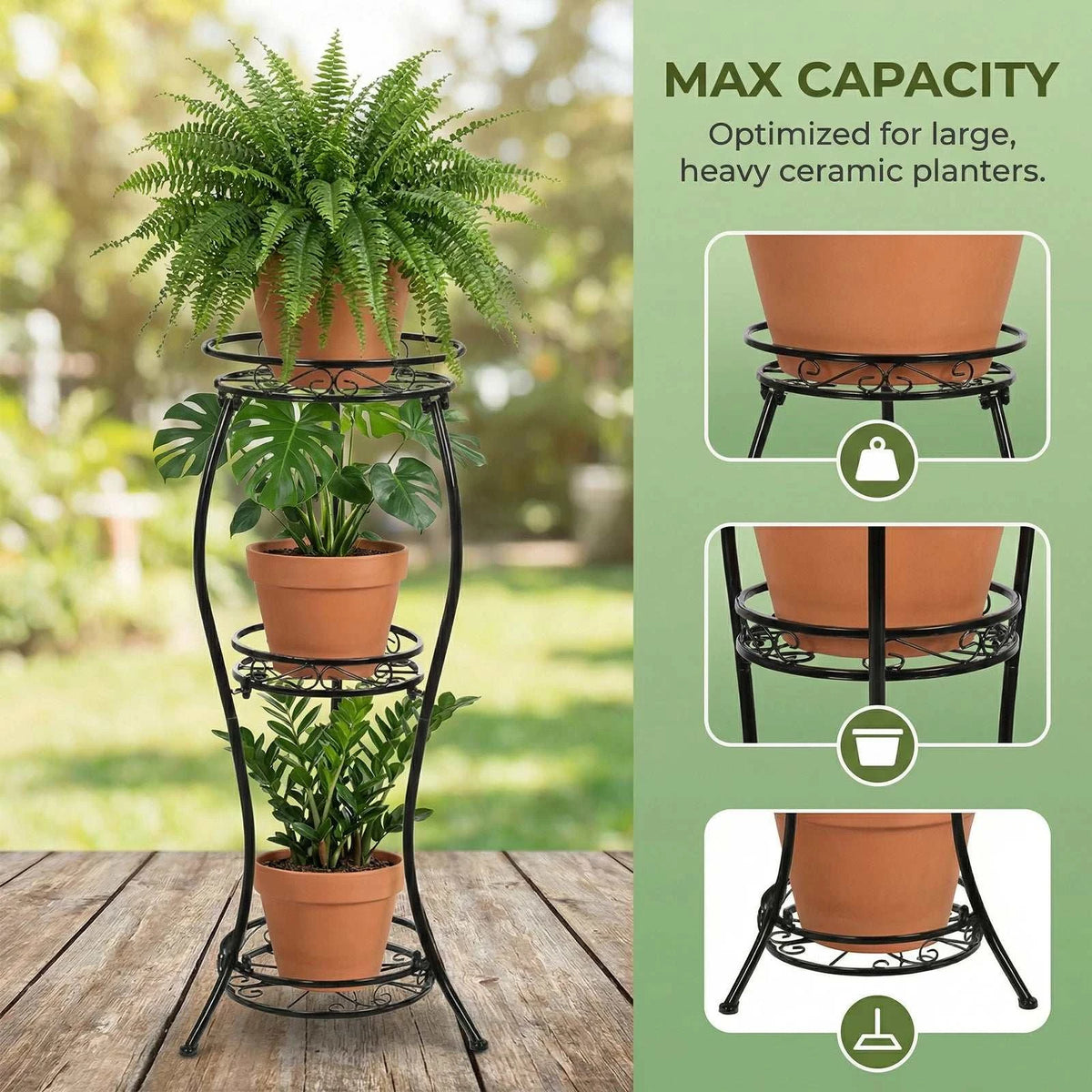 Corner Flower Pot Display Rack for Home & Office