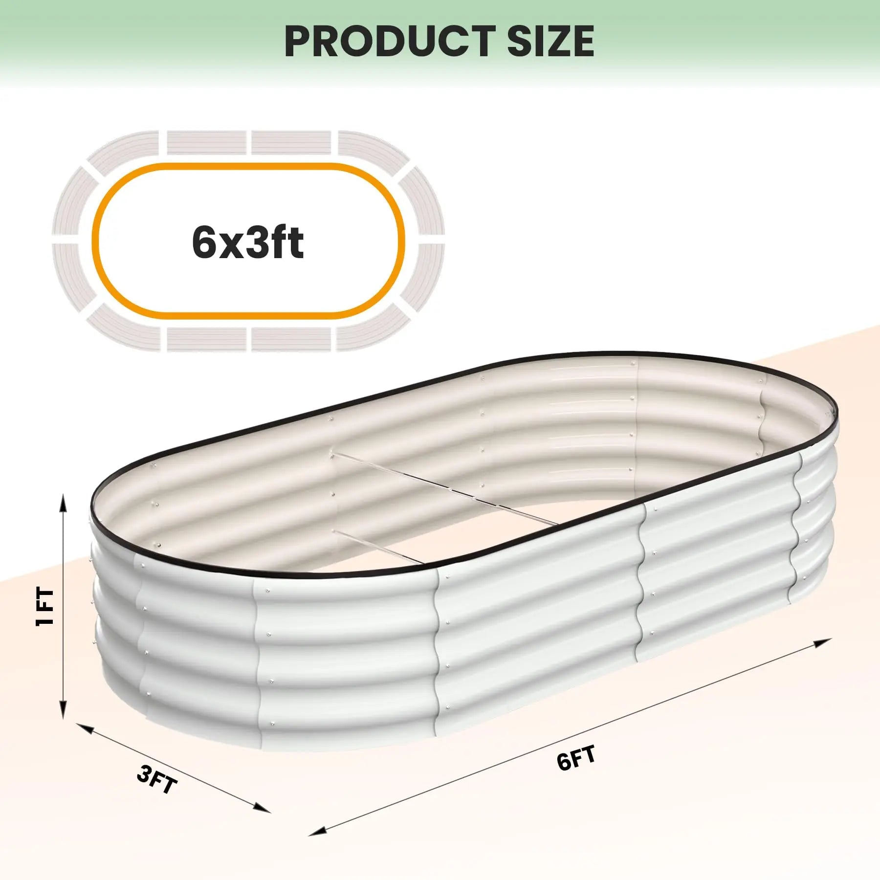 2-Pack Oval Galvanized Steel Raised Garden Beds