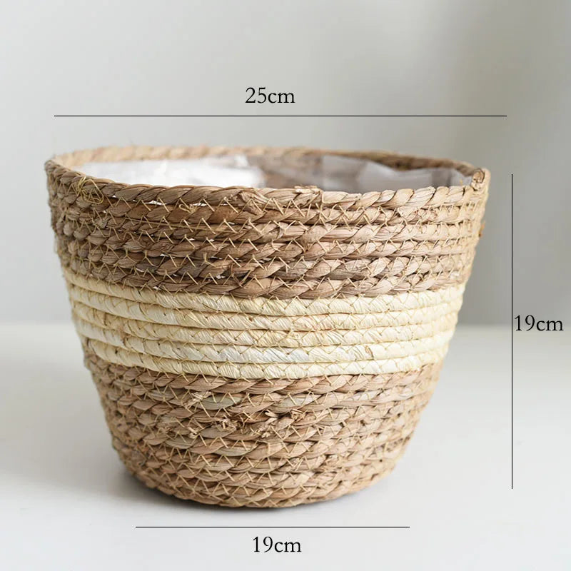 Straw Woven Plant Pot Basket