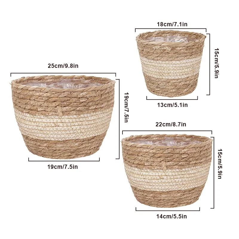 Straw Woven Plant Pot Basket