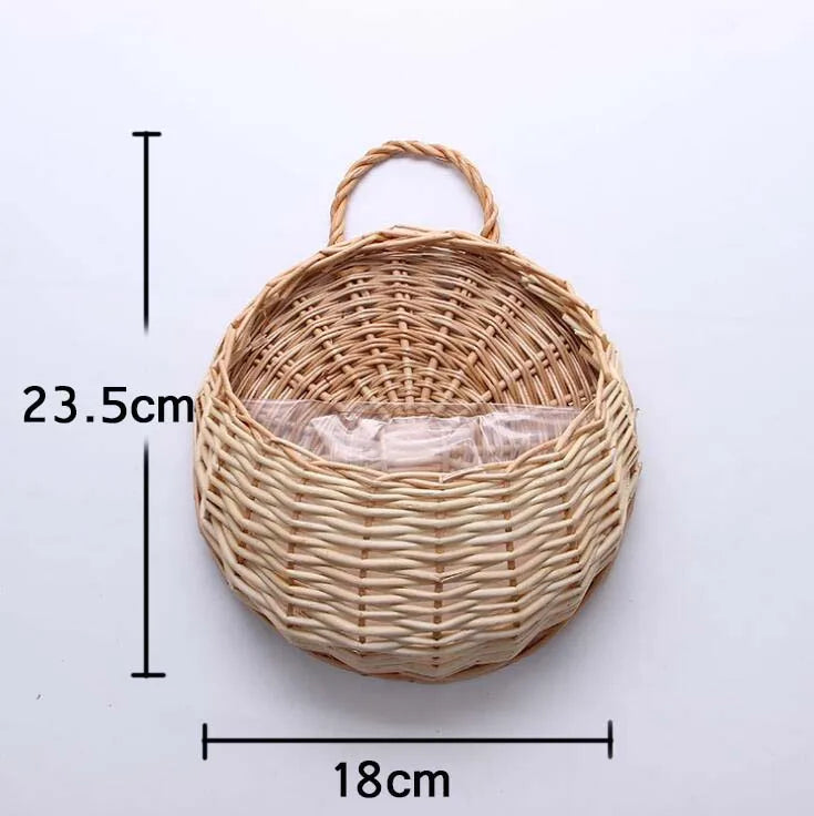 Handmade Wicker Rattan Wall Planter
