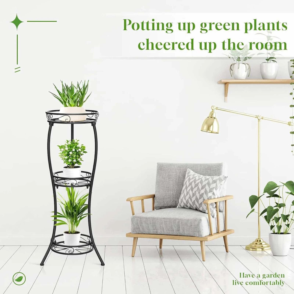Corner Flower Pot Display Rack for Home & Office