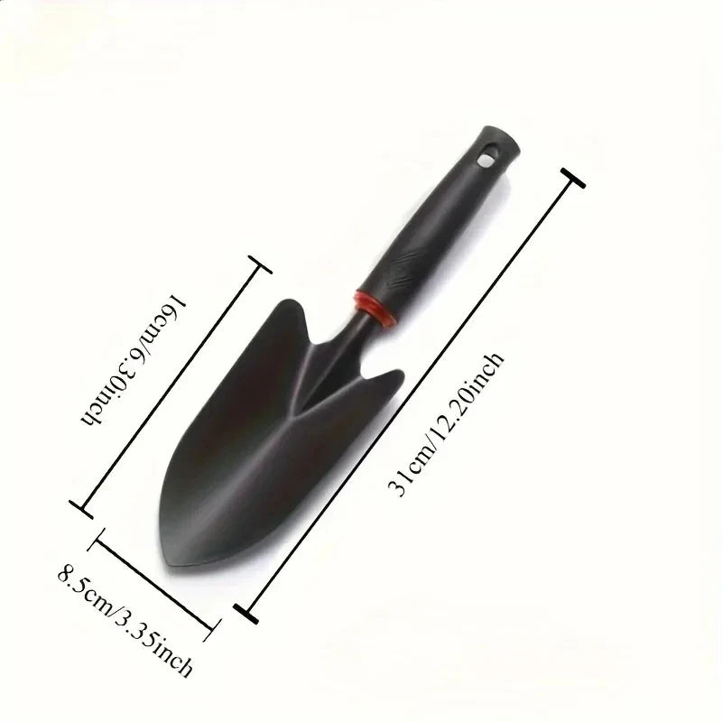Metal Garden Trowel with Ergonomic Black Handle and Orange Trim