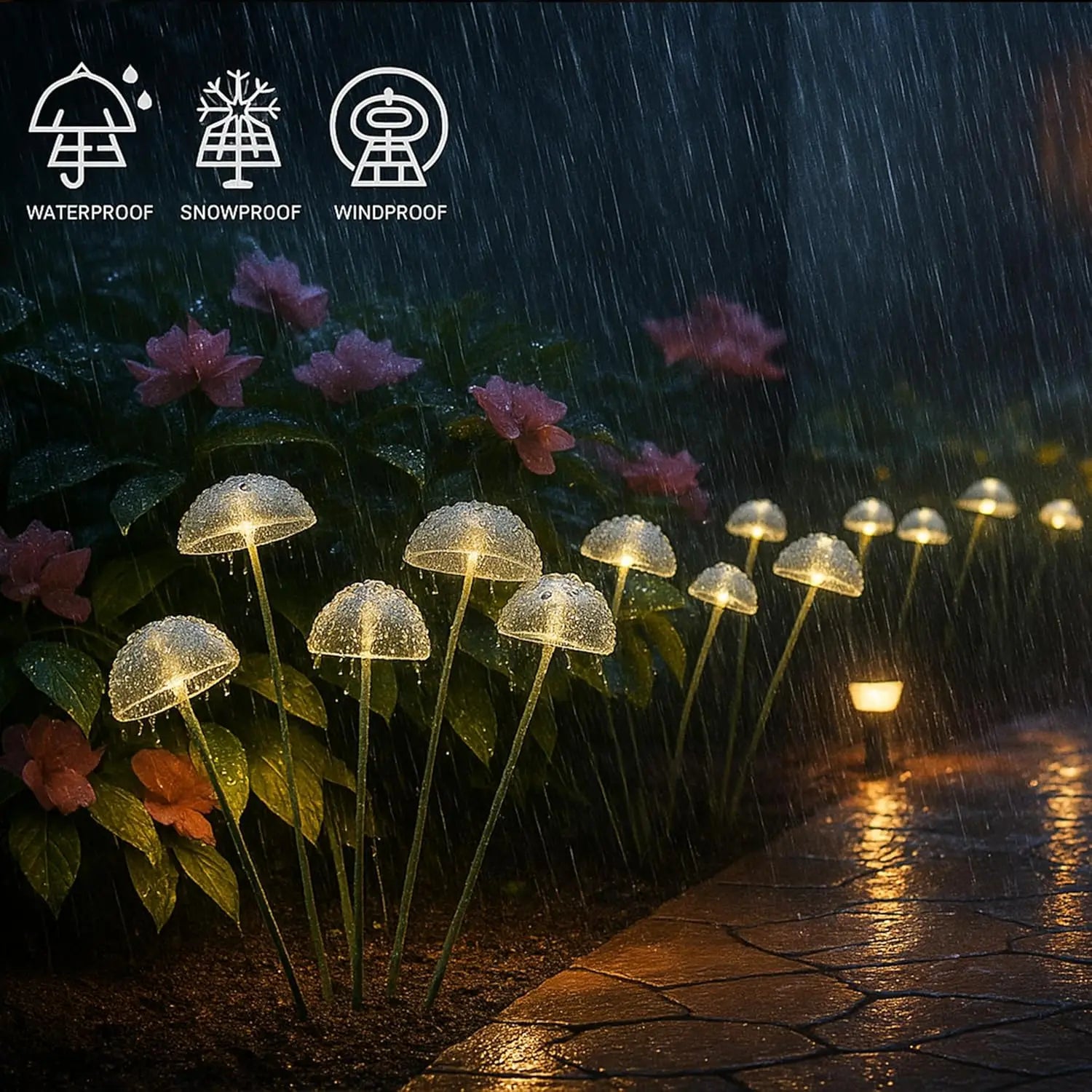LED Solar Mushroom Garden Lights
