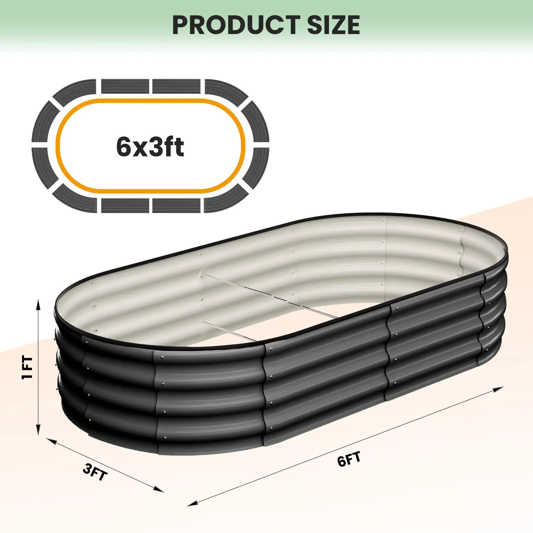 2-Pack Oval Galvanized Steel Raised Garden Beds