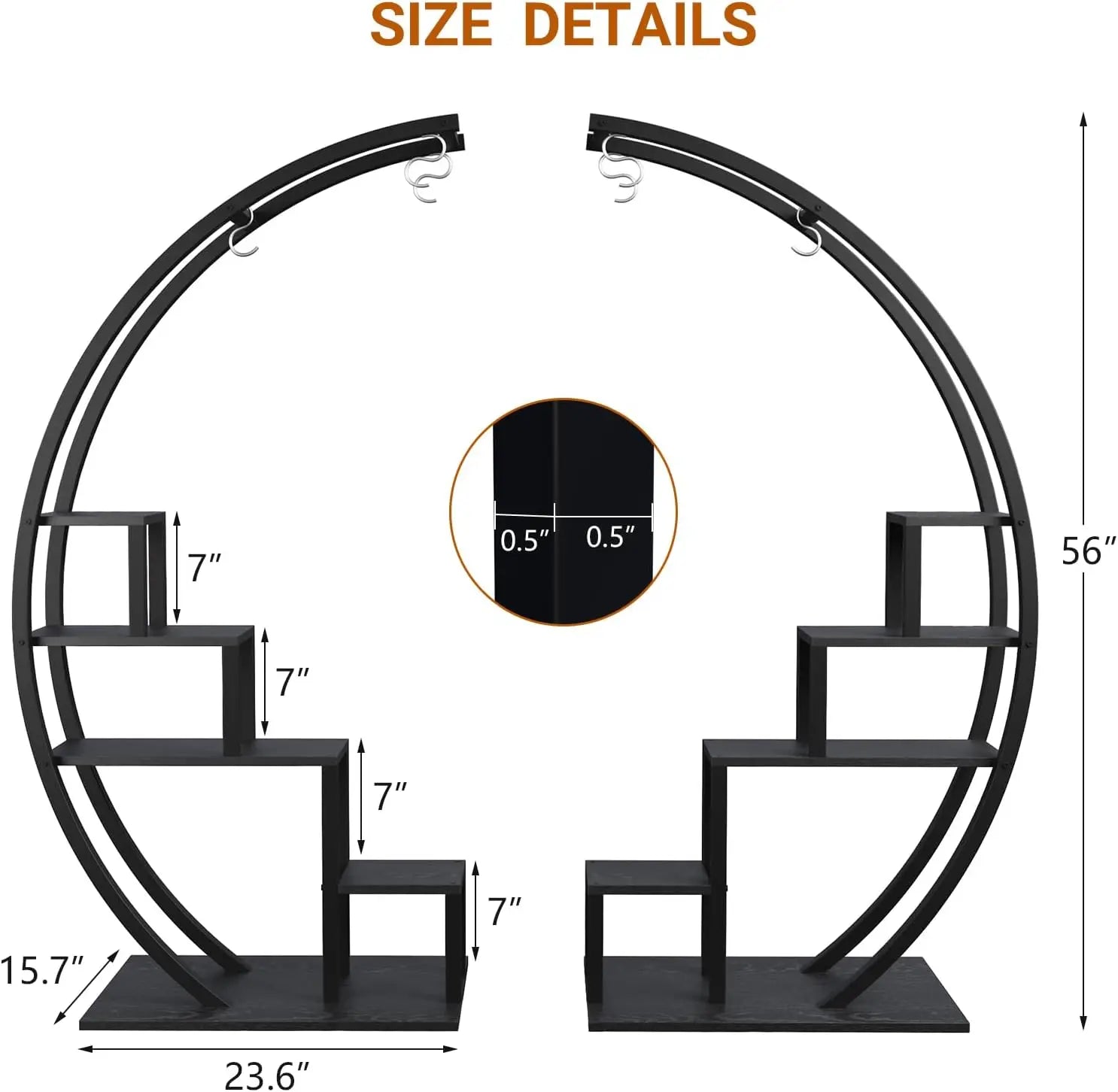 2Pcs 5-Tier Metal Plant Stand