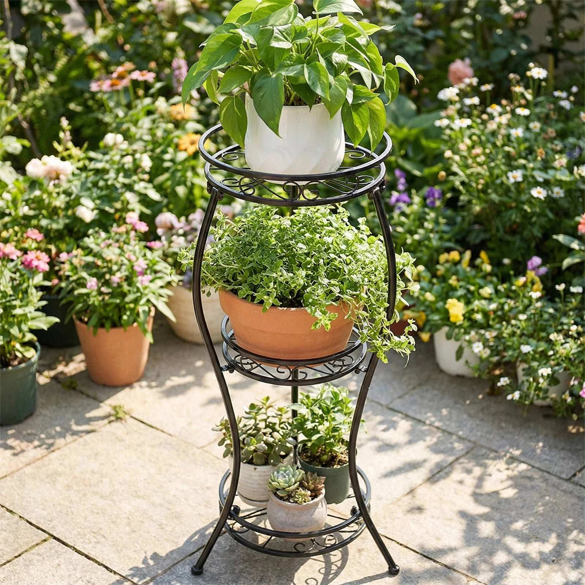Corner Flower Pot Display Rack for Home & Office