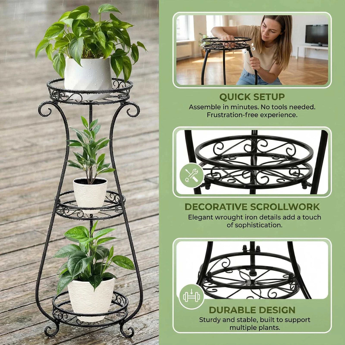 Corner Flower Pot Display Rack for Home & Office