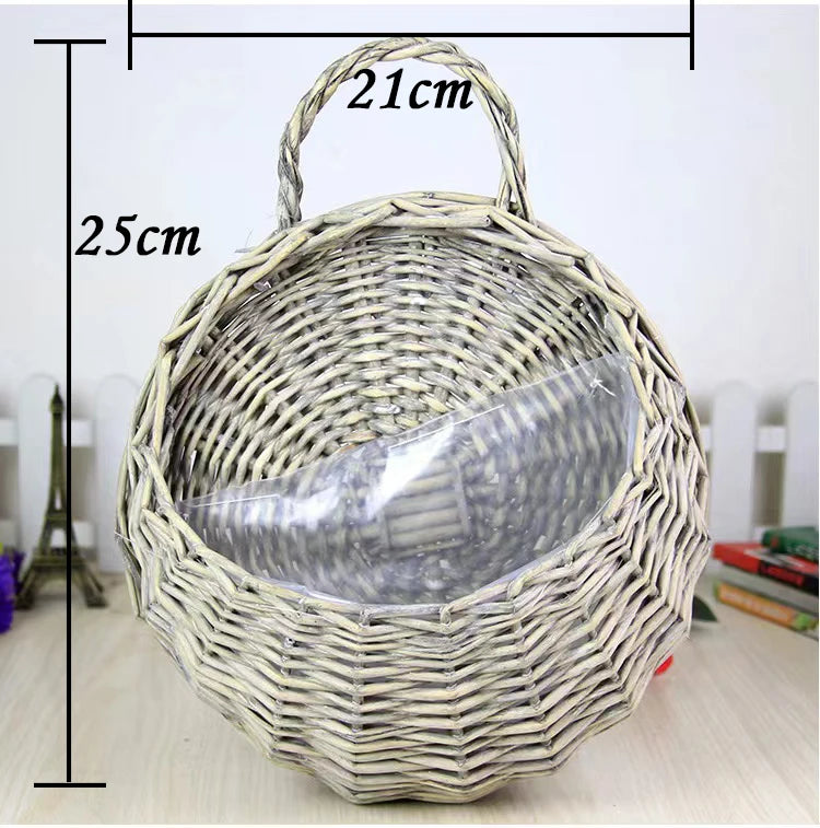Handmade Wicker Rattan Wall Planter