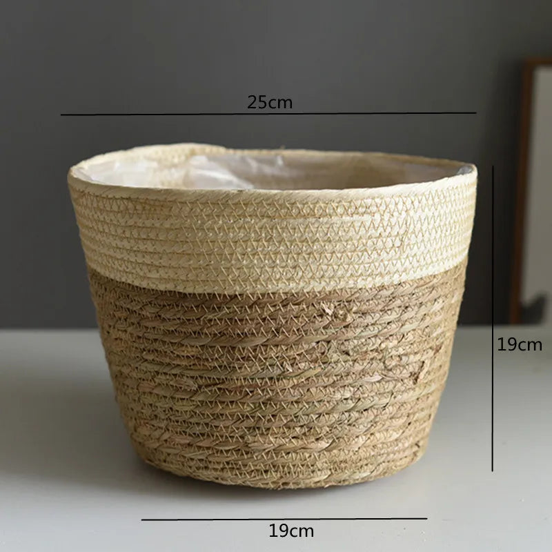 Straw Woven Plant Pot Basket