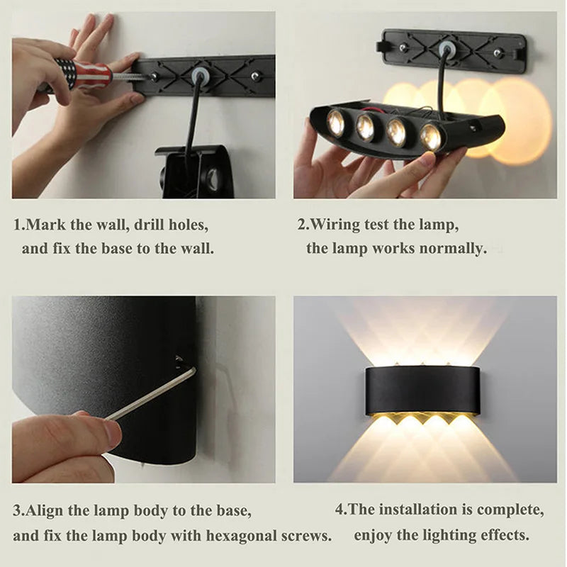 Aluminum LED Wall Lamp IP65 Waterproof