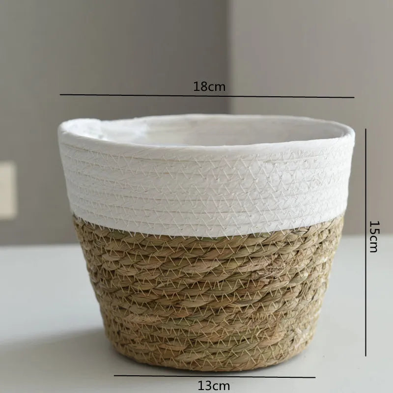 Straw Woven Plant Pot Basket