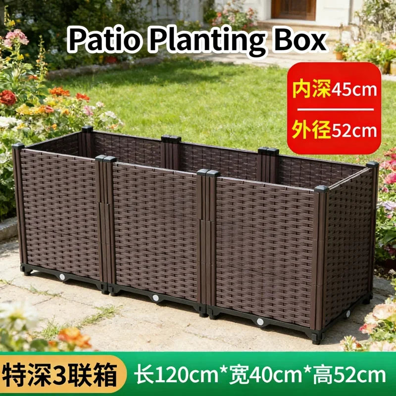 Large 3-Tier Raised Garden Bed 120x40x52cm