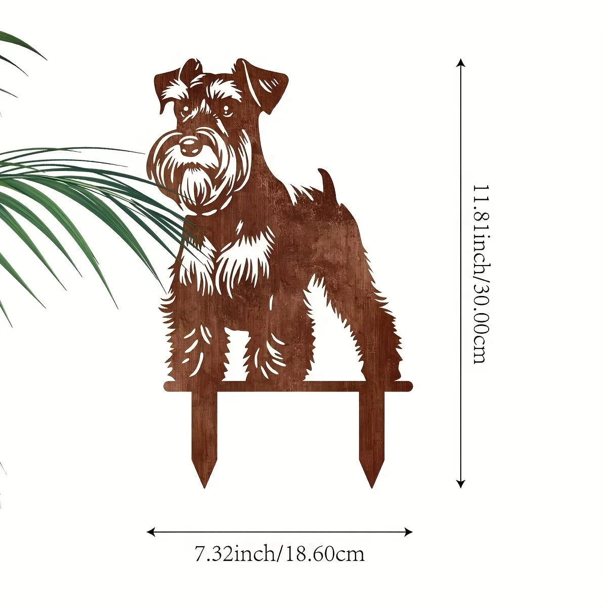 Schnauzer Dog Rusty Metal Garden Stake