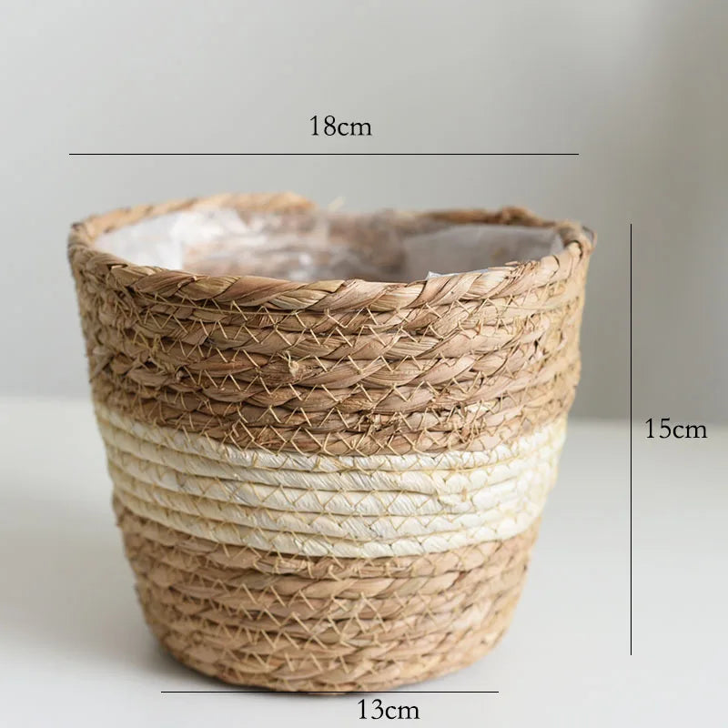 Straw Woven Plant Pot Basket