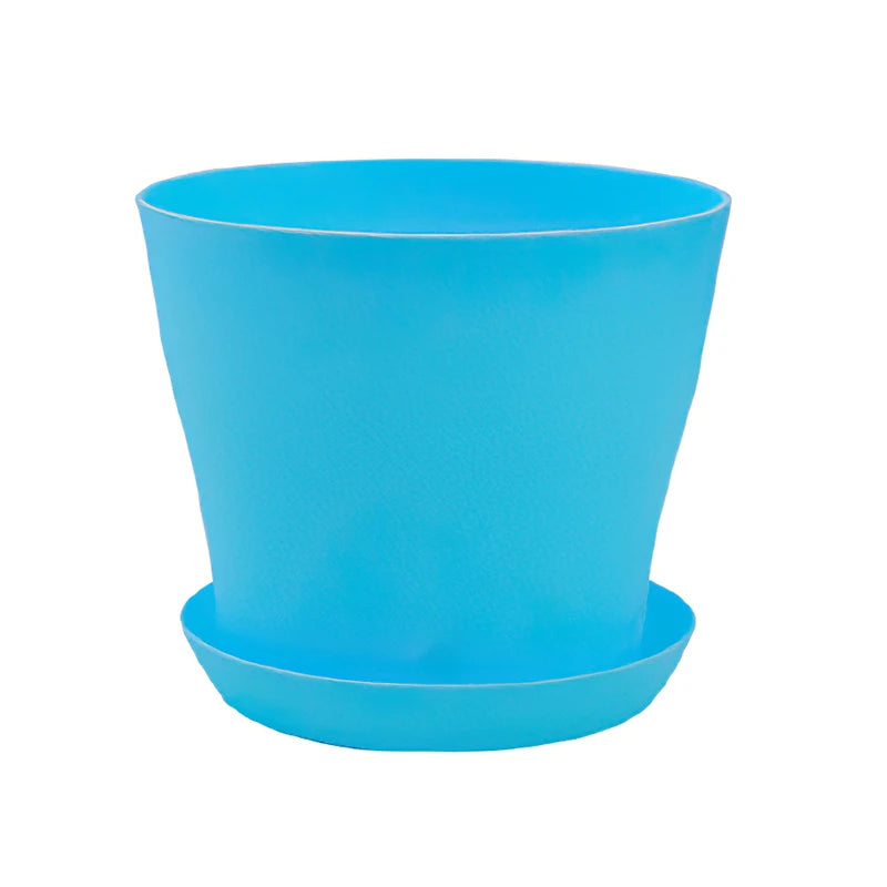 Plastic Flower Pots with Trays
