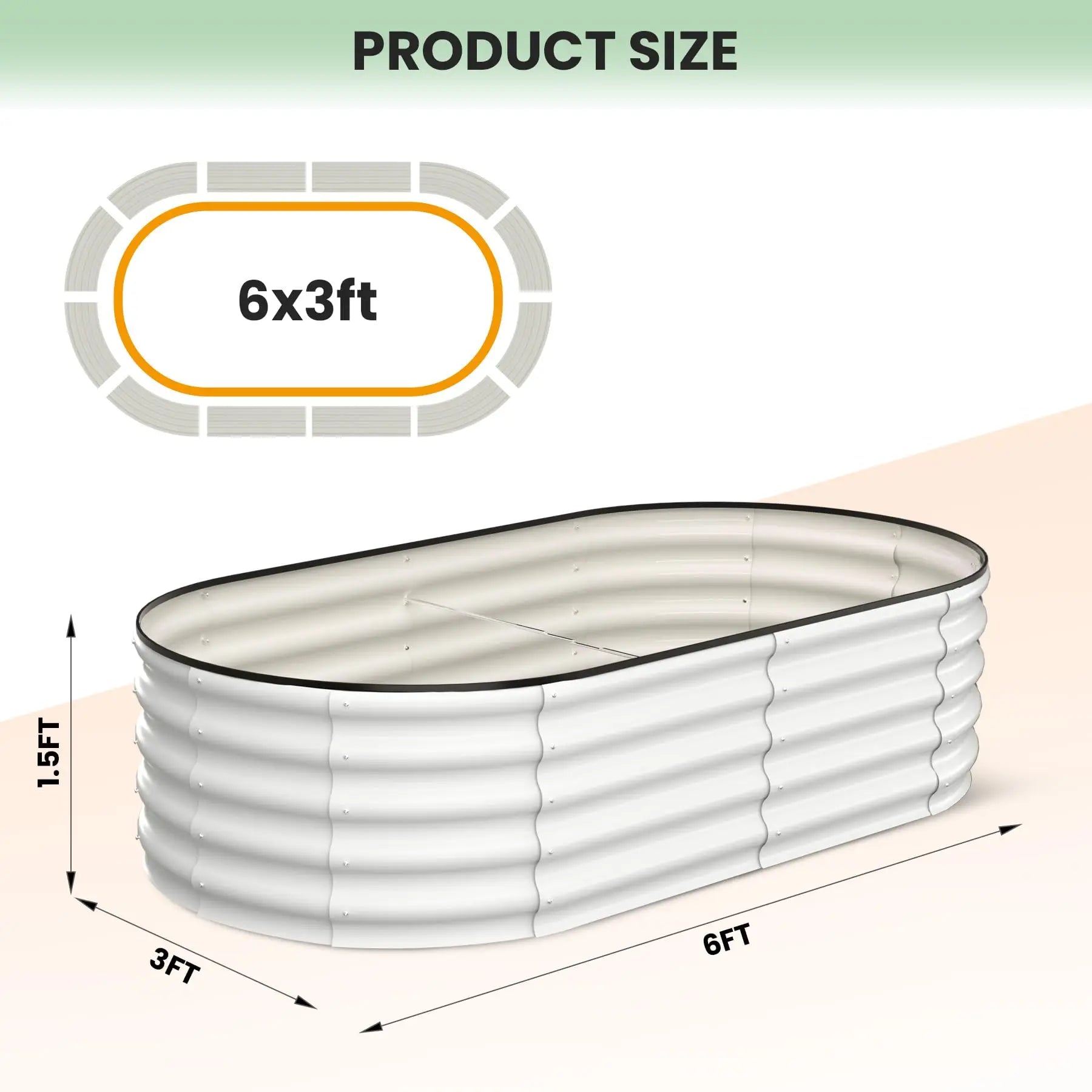 2-Pack Oval Galvanized Steel Raised Garden Beds