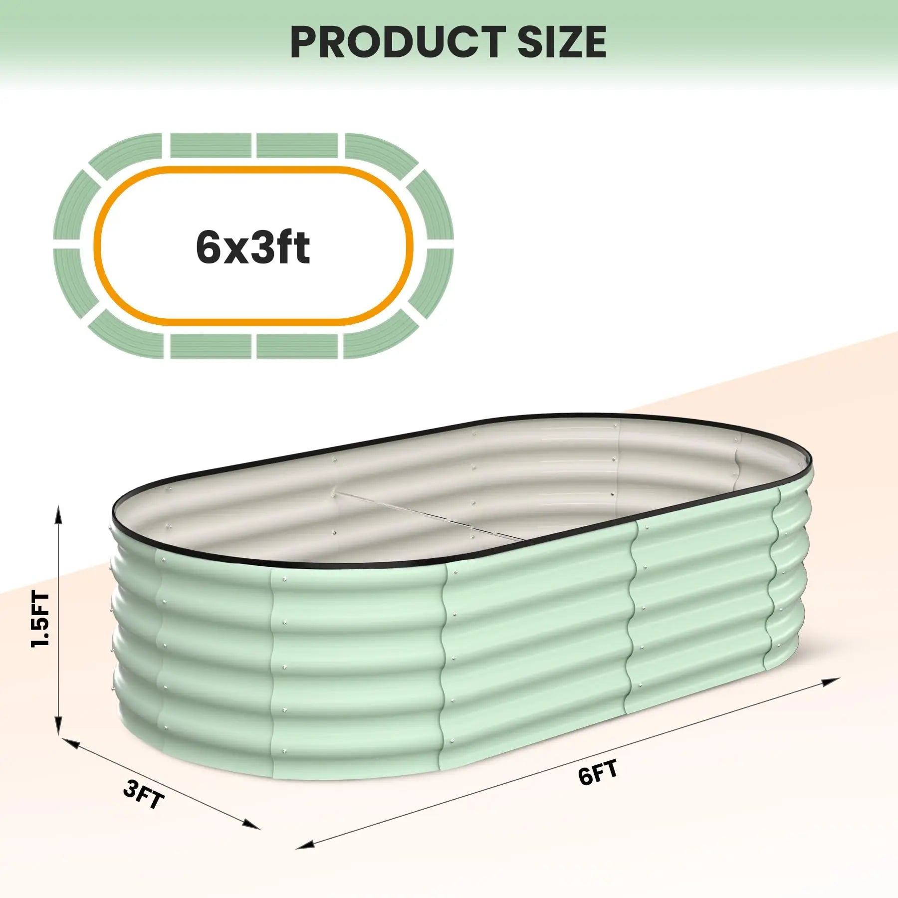 2-Pack Oval Galvanized Steel Raised Garden Beds