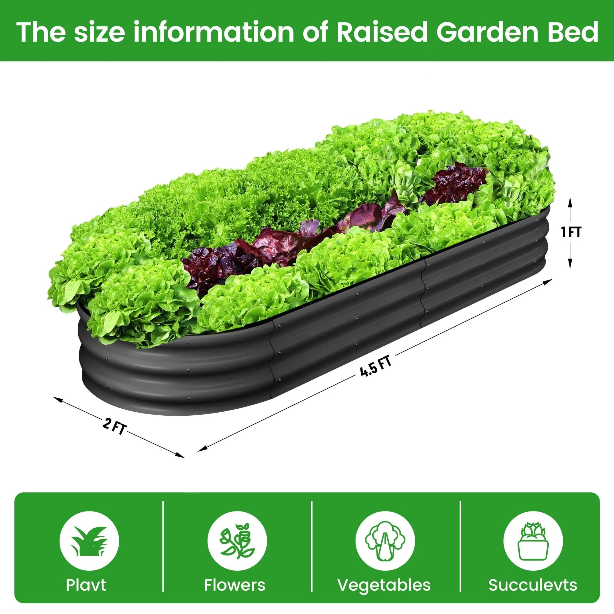 2-Pack Oval Galvanized Steel Raised Garden Beds