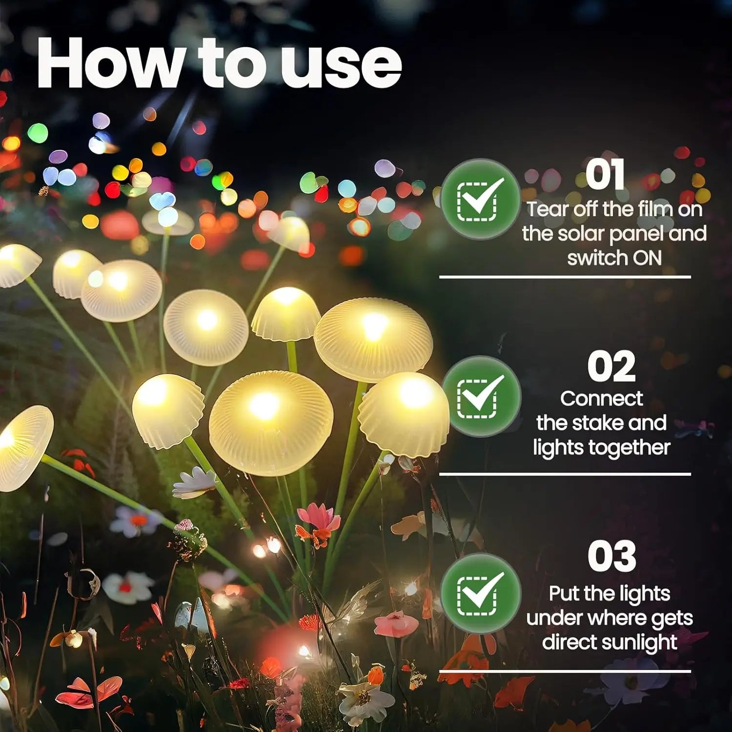 LED Solar Mushroom Garden Lights
