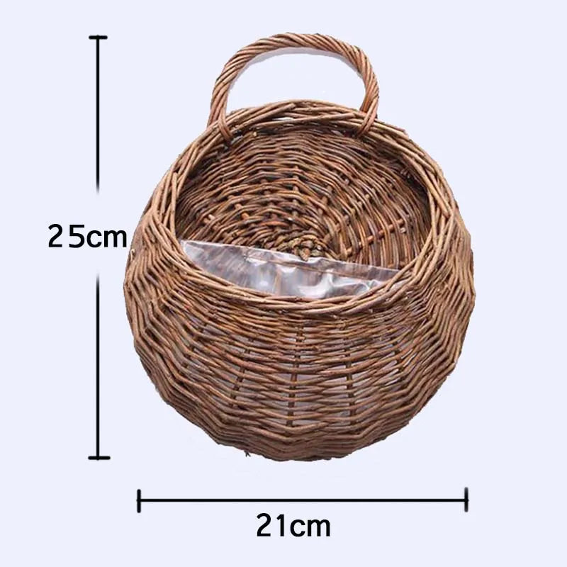 Handmade Wicker Rattan Wall Planter