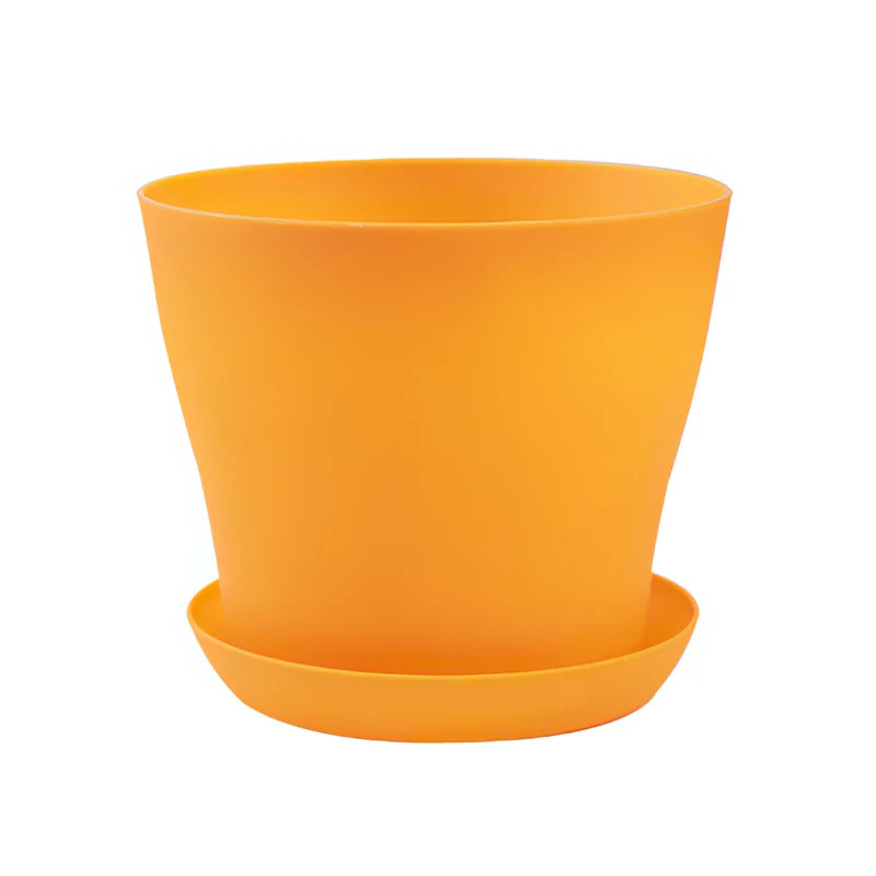 Plastic Flower Pots with Trays