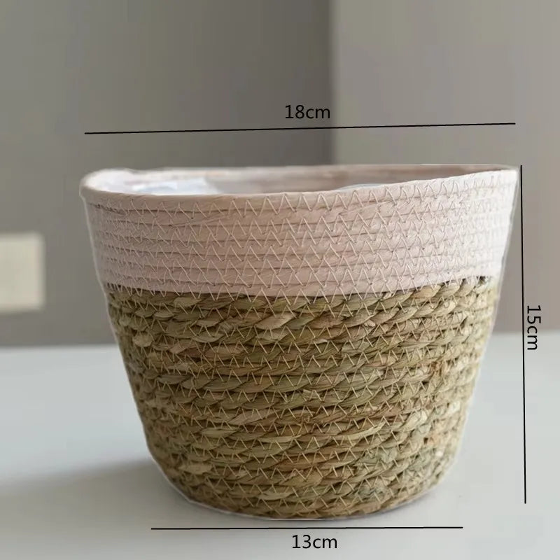 Straw Woven Plant Pot Basket