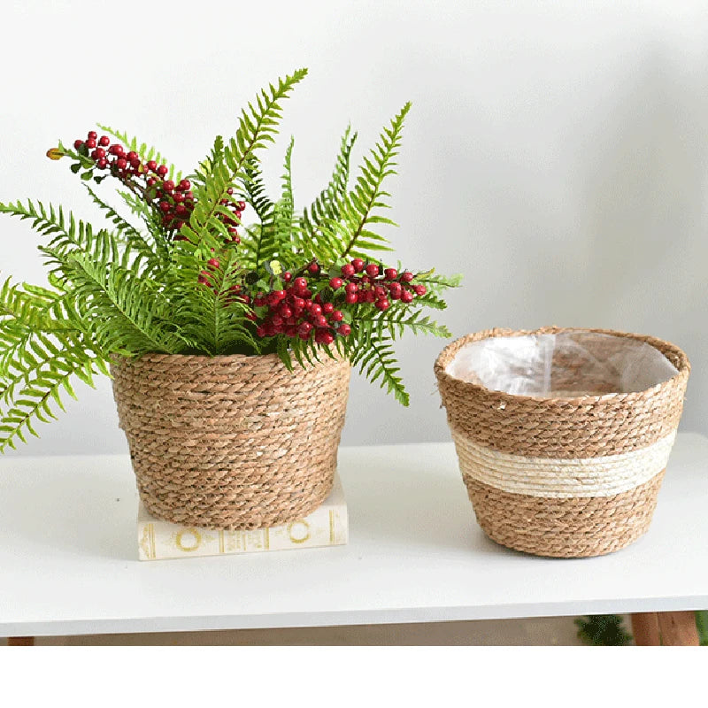 Straw Woven Plant Pot Basket