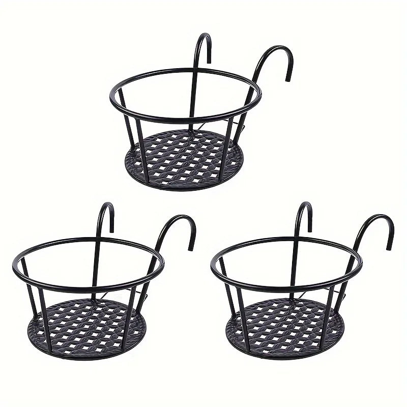 Iron Art Hanging Flower Pots 1/2/3 Pack