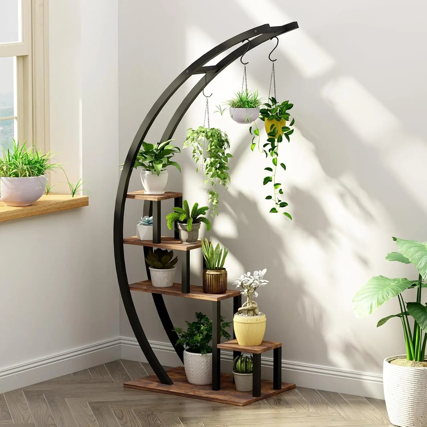 2Pcs 5-Tier Metal Plant Stand